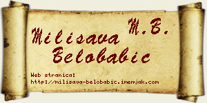 Milisava Belobabić vizit kartica